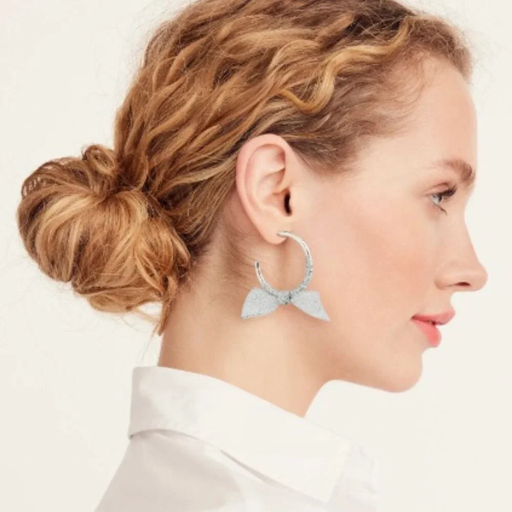 J.Crew Factory Ribbon Wrapped Hoop Earrings